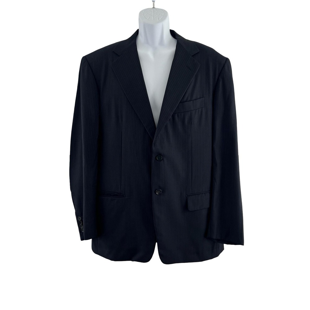 Pal Zileri‎ Blazer Mens 52R US 42R Navy Pinstripe Wool Italy Loro Piana 120s EUC